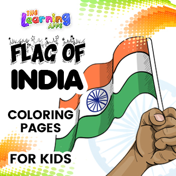 Flag of india printable worksheets coloring pages for kids by the learning apps