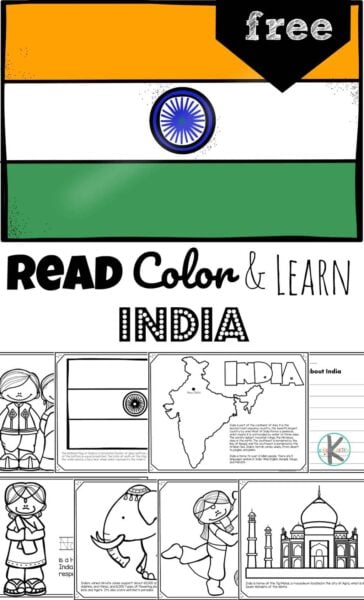 Read color and learn about india