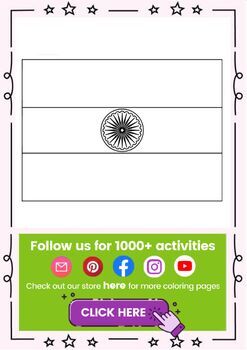 Flag of india printable worksheets coloring pages for kids by the learning apps