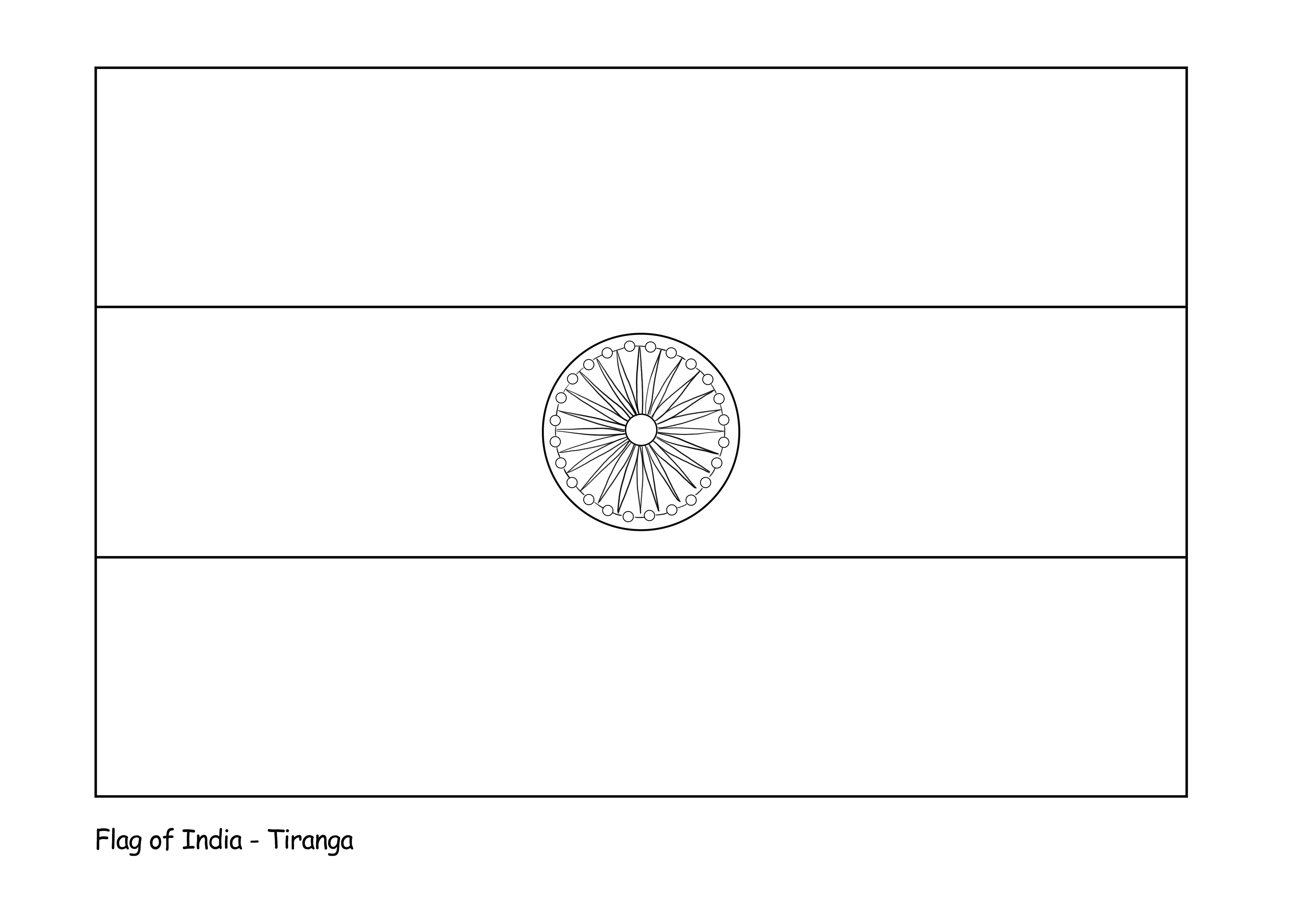 The flag of india coloring image is free to print or save for later and color