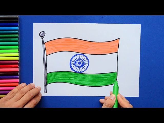 How to draw the national flag of india