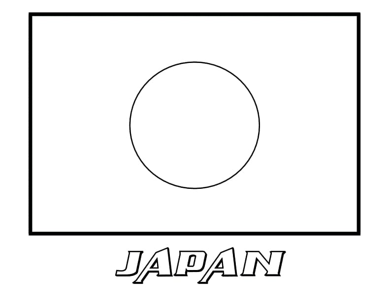 Japan flag coloring page