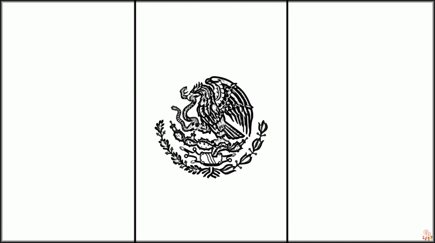 Mexico flag coloring pages free printable and easy designs