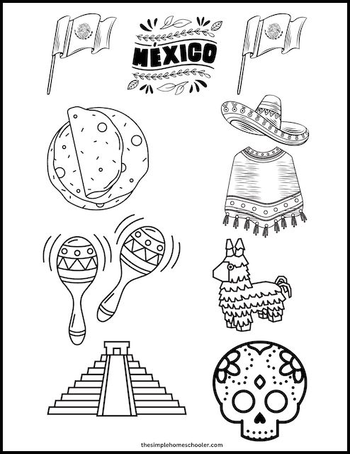 Stand out mexican flag printables coloring pages