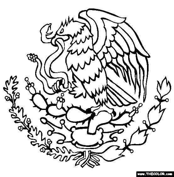 Free cinco de mayo coloring pages color in this picture of the coat of arms of mexico and others with ourâ mexican flag drawing flag drawing mexican flags