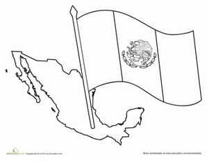 Mexican flag worksheet education flag coloring pages mexican flags flag crafts