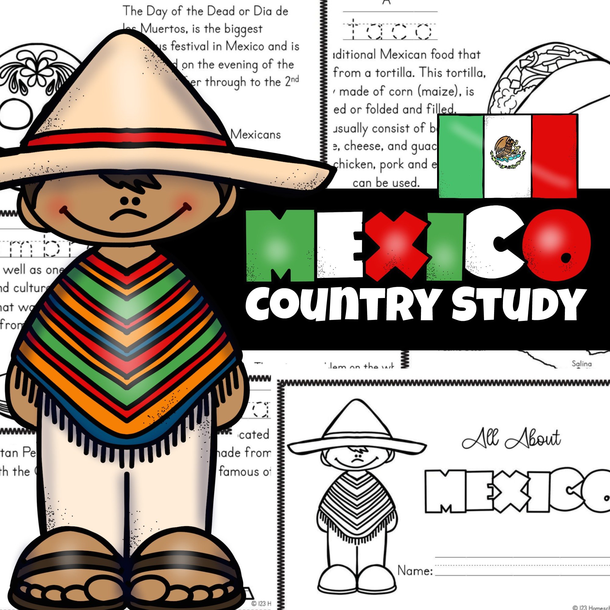 Free printable mexico for kids worksheets