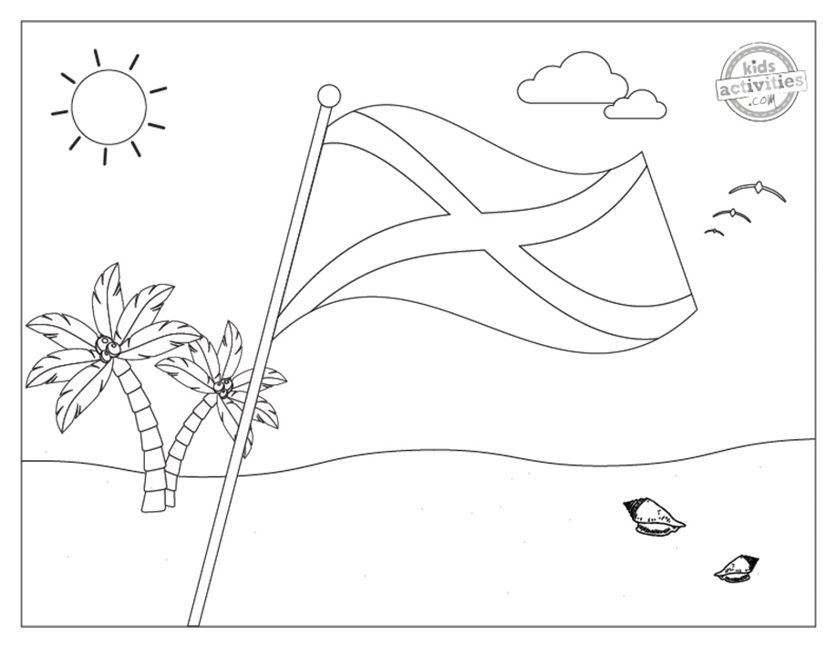 Bright and bold jamaican flag coloring pages kids activities blog