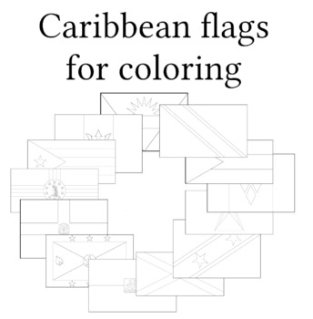 Flags of caribbean for coloring by thebrightestkid tpt