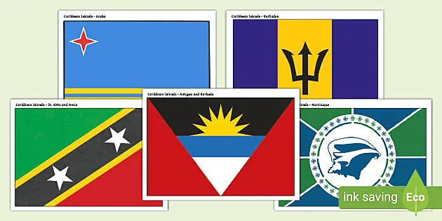 Caribbean islands flag posters