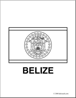 Clip art flags belize coloring page i