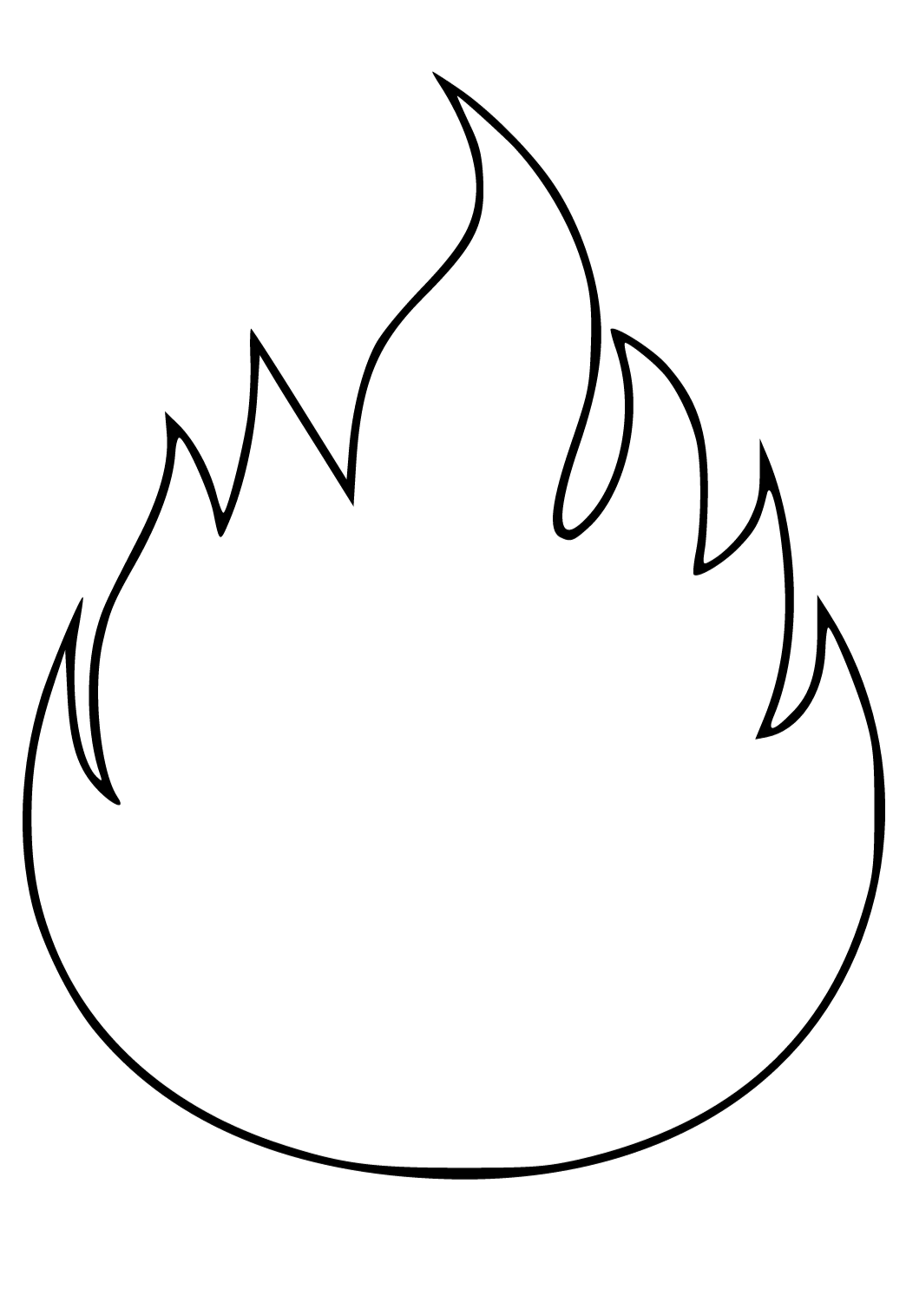 Free printable fire easy coloring page for adults and kids