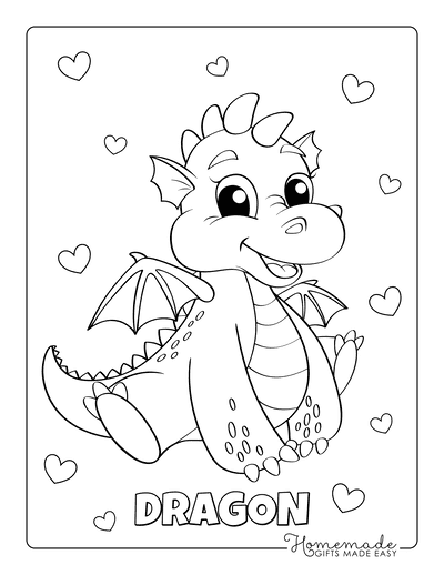 Free dragon coloring pages for kids adults