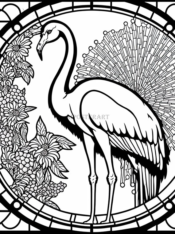 Flamingo coloring download printable adult coloring page printable flamingo coloring sheet animal coloring page bird coloring