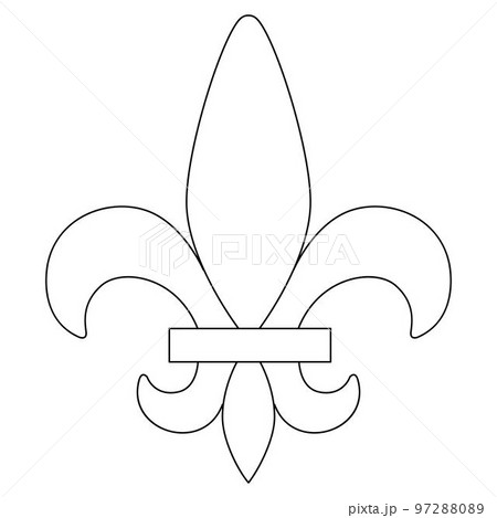 Fleur de lys symbol isolated coloring page