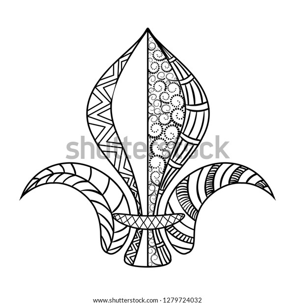 Fleur de lis mardi gras coloring stock vector royalty free