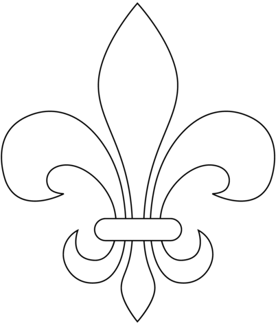 Heraldic lily coloring page free printable coloring pages