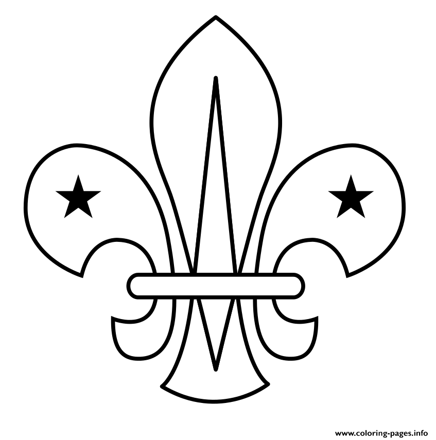 Fleur de lis scouting scout coloring page printable