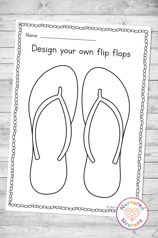 Design you own flip flops worksheet