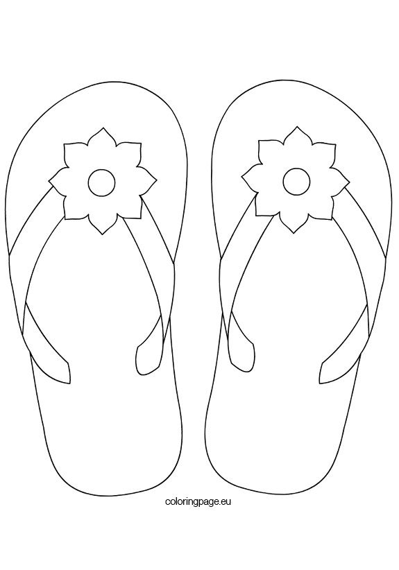 Diy flower flip flop coloring page create your own applique design