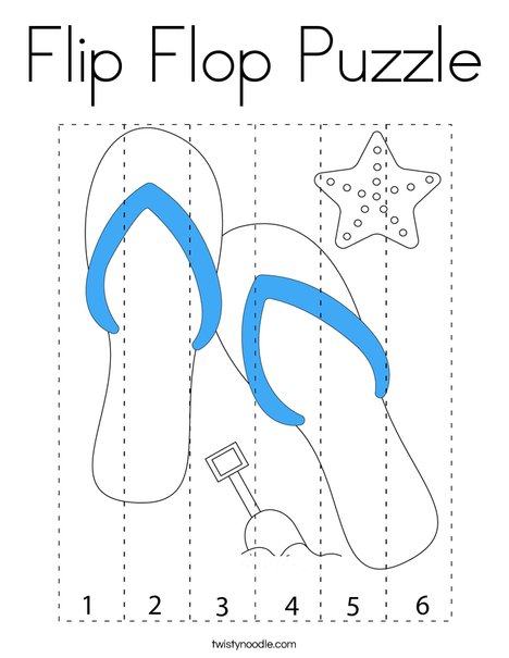 Flip flop puzzle coloring page