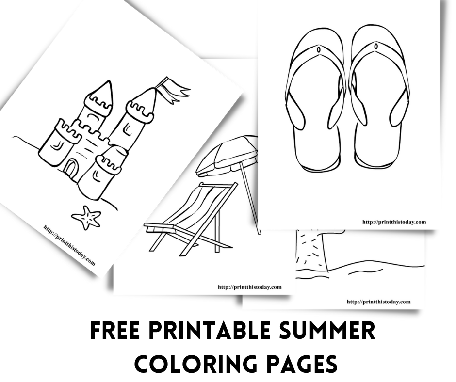 Free printable summer coloring pages