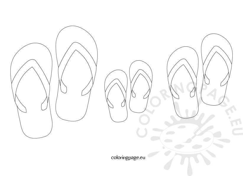 Summer flip flop coloring page