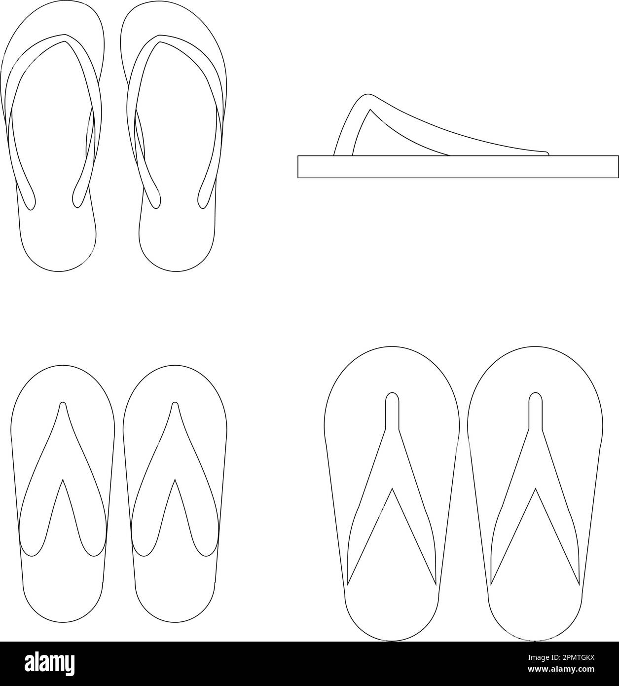 Flip flop slippers black and white stock photos images