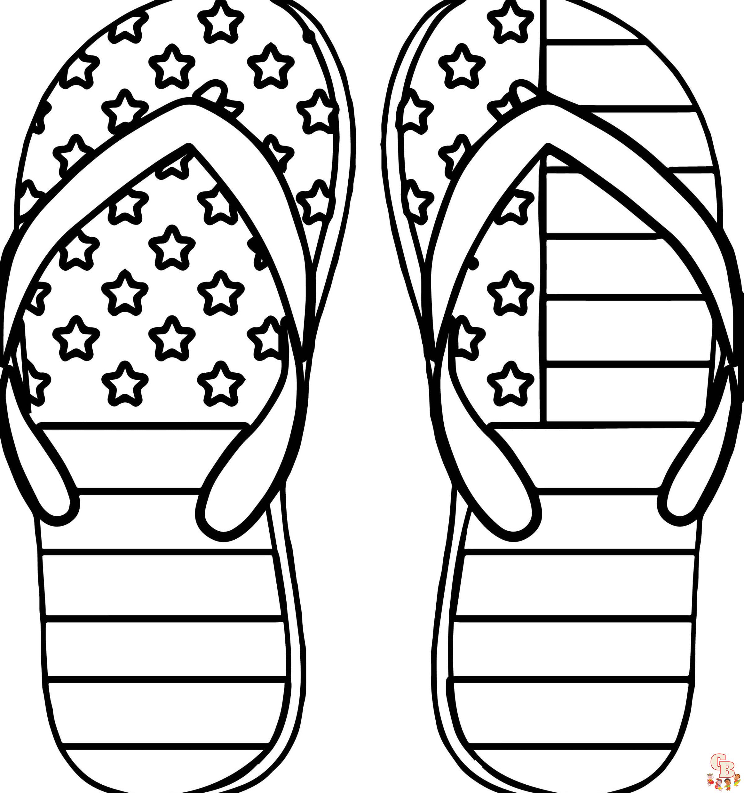 Printable flip flop coloring pages free for kids and adults