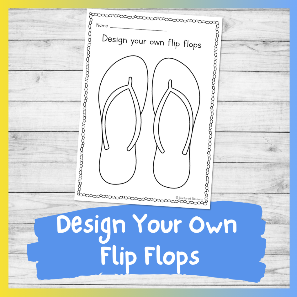 Design you own flip flops worksheet