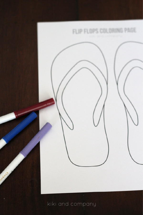 Flip flop coloring page