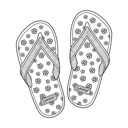 Flip flop coloring pages stock vector illustration and royalty free flip flop coloring pages clipart