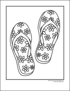 Color flip flops ideas coloring pages summer crafts flip flops