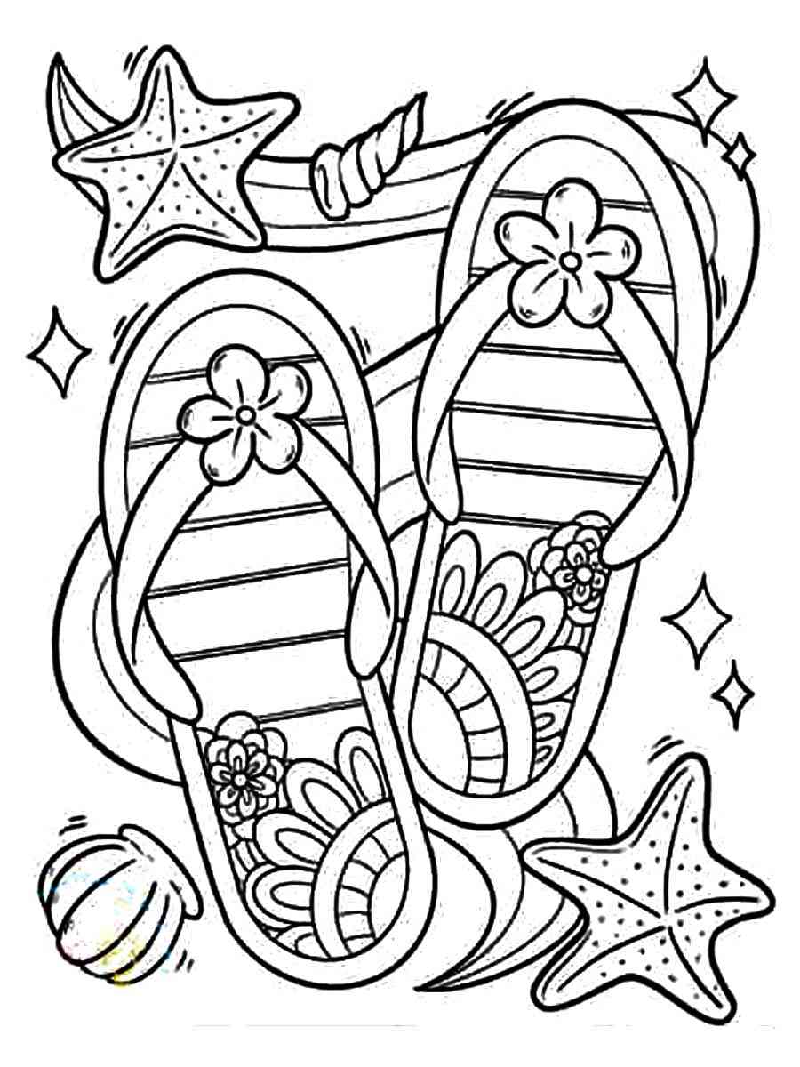 Flip flop coloring pages