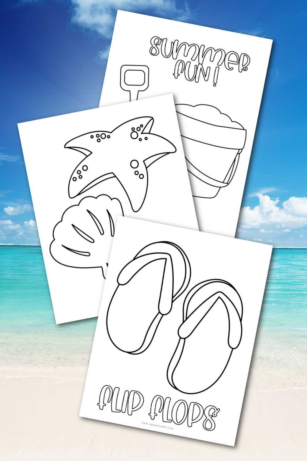 Free printable beach coloring pages