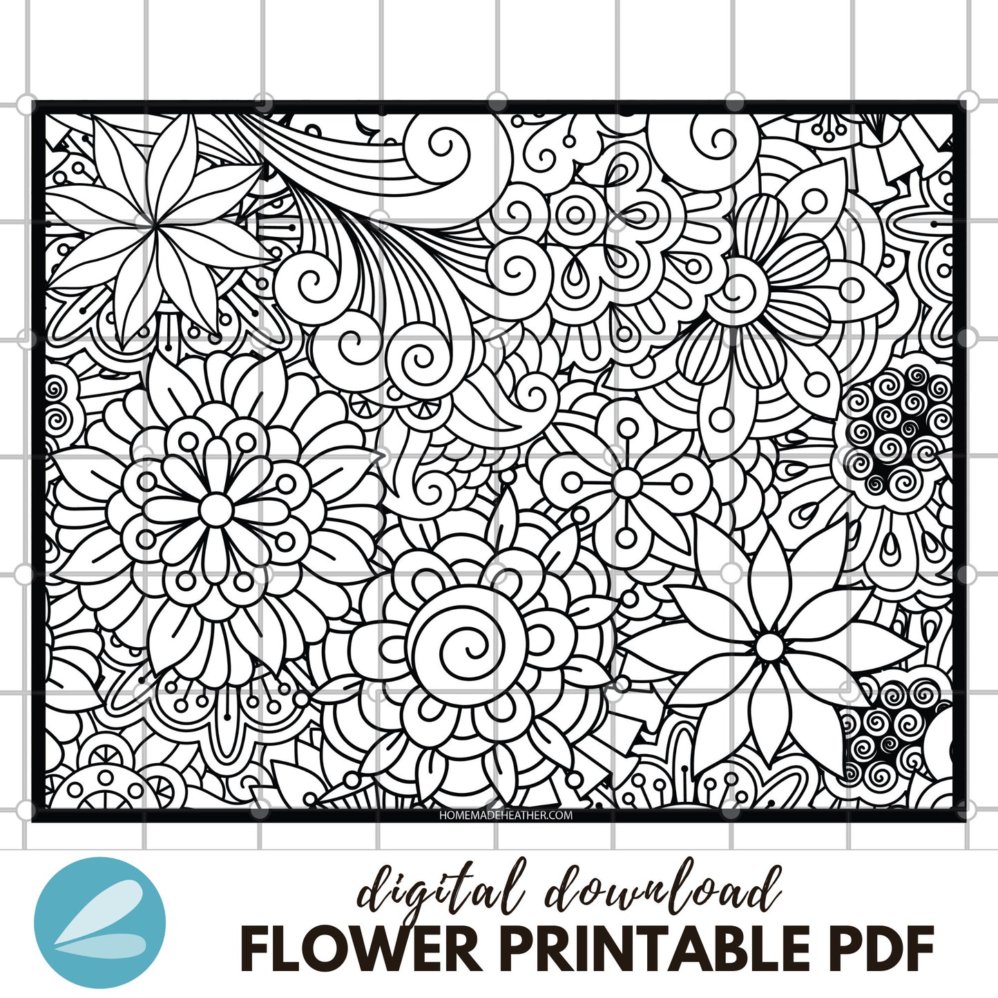 Flower printable coloring pages
