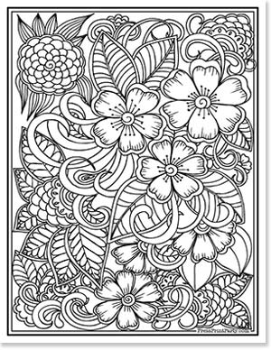 Coloring pages of flowers for kids and adults free printable