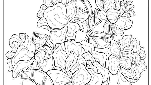 Flowers coloring pages for adults stress relief coloring book for print