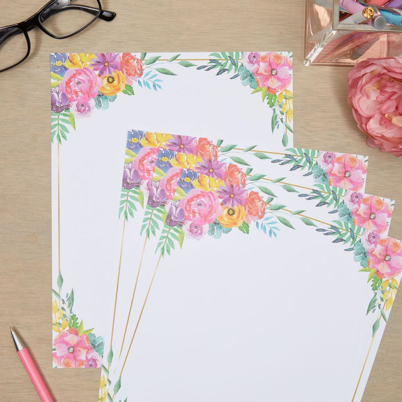 Floral stationery paper for writing letters printing x in â pipilo press
