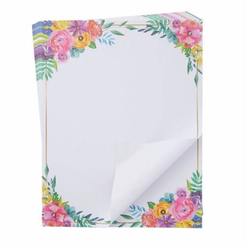 Floral stationery paper for writing letters printing x in sheets pack