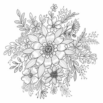 Flower coloring images