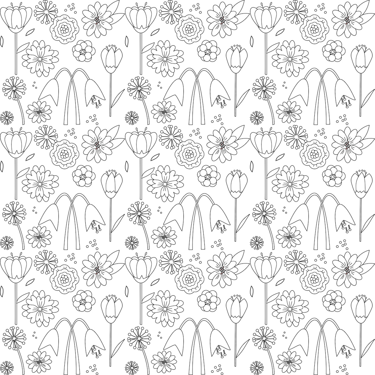 Free printable flower coloring page