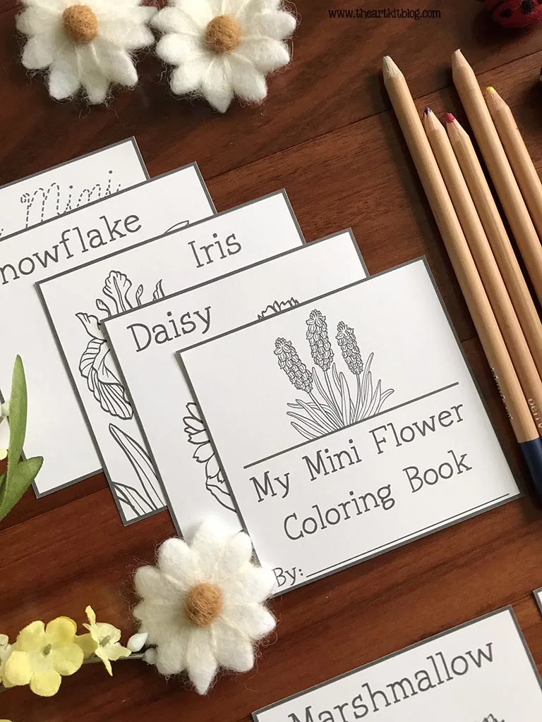 Mini flower coloring pages with flower names free printable â the art kit
