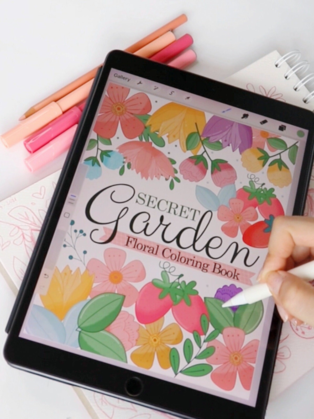 Floral digital coloring book secret garden coloring pages m â mariapalito studio