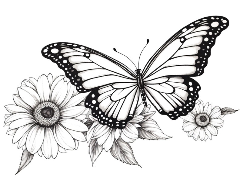 Butterfly coloring pages for adults