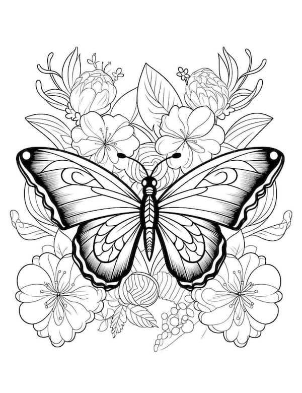 Beautiful butterfly coloring pages for kids and adults