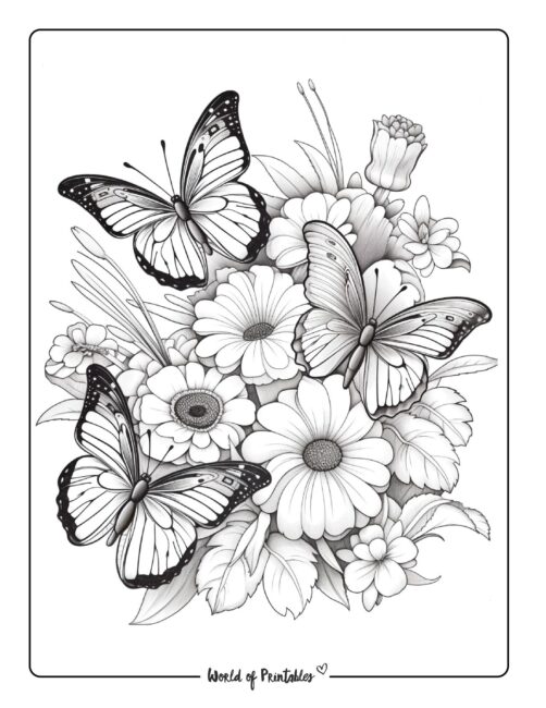 Best flower coloring pages for kids adults