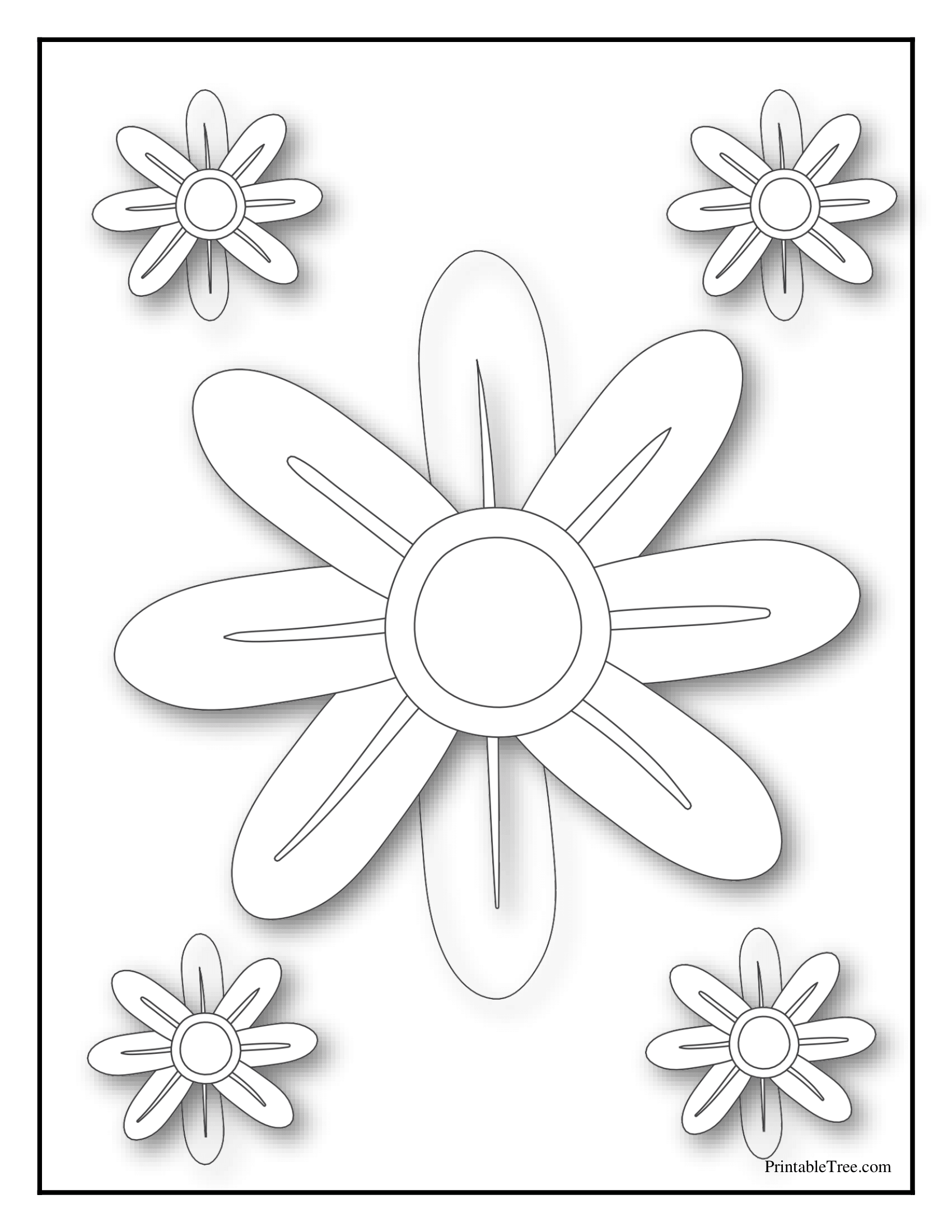 Free printable flower coloring pages pdf for kids and adults