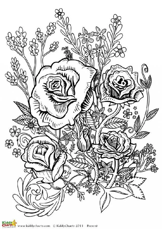 Adorable free flower coloring pages for adults