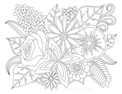 Free flower coloring pages for kids adults coloring pages flower coloring pages printable flower coloring pages